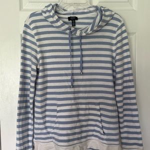Blue and white beach town hoodie